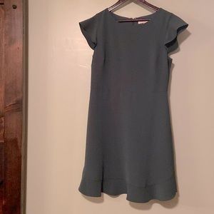LOFT | dark green dress with flutter sleeves | size 6